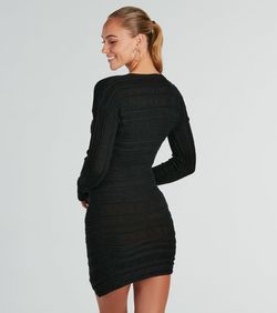 Style 06005-1837 Windsor Black Size 12 Fitted Sleeves Cocktail Dress on Queenly