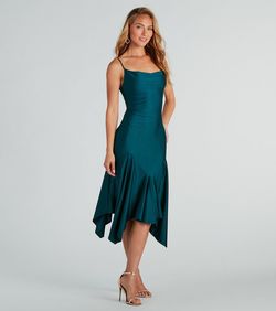 Style 05101-2961 Windsor Green Size 4 Spaghetti Strap Wedding Guest Bridesmaid Mini Cocktail Dress on Queenly