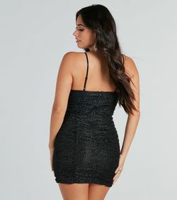 Style 05103-5305 Windsor Black Size 8 Spaghetti Strap Padded Cocktail Dress on Queenly