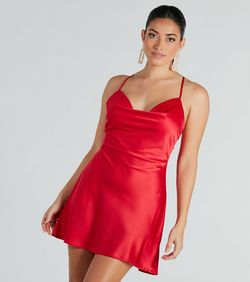 Style 05101-2791 Windsor Red Size 8 Silk 05101-2791 Cocktail Dress on Queenly