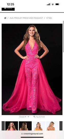 Ava Presley Pink Size 12 Fun Fashion Prom Tall Height Jumpsuit Dress on Queenly