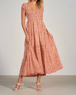 Style 1-105991848-2696 ELAN Orange Size 12 Cap Sleeve Plus Size Floor Length A-line Dress on Queenly