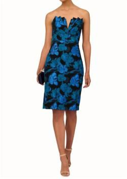 Style 1-1093247595-1901 AIDAN MATTOX Black Size 6 Floral Cocktail Dress on Queenly