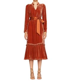 Style 1-1347723532-2901 Marie Oliver Orange Size 8 Belt Silk Tall Height Cocktail Dress on Queenly