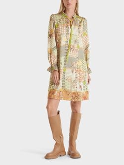 Style 1-1484785908-1498 Marc Cain Multicolor Size 4 Straight Long Sleeve Print Cocktail Dress on Queenly