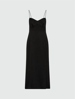 Style 1-1602465148-1901 MARELLA Black Size 6 Side Slit Tall Height Satin Polyester Cocktail Dress on Queenly