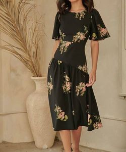 Style 1-1729313890-2696 SUGARLIPS Black Size 12 Floral Tall Height Cocktail Dress on Queenly