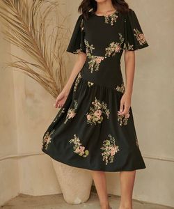 Style 1-1729313890-2696 SUGARLIPS Black Size 12 Floral Tall Height Cocktail Dress on Queenly