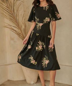 Style 1-1729313890-3775 SUGARLIPS Black Size 16 Sleeves Floral Tall Height Cocktail Dress on Queenly