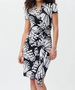 Style 1-1917433228-1901 Joseph Ribkoff Black Size 6 Cap Sleeve Pockets Cocktail Dress on Queenly