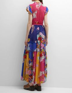 Style 1-2052517350-3236 Johnny Was Multicolor Size 4 Tall Height High Neck Sleeves Pockets Straight Dress on Queenly