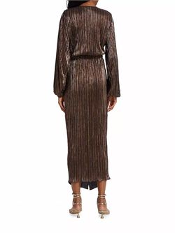 Style 1-252556936-2901 Ramy Brook Brown Size 8 Free Shipping Long Sleeve Navy Straight Dress on Queenly
