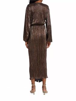 Style 1-252556936-3855 Ramy Brook Brown Size 0 Long Sleeve Straight Dress on Queenly