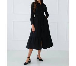 Style 1-284124126-3855 MONICA NERA Black Size 0 Free Shipping Tall Height Straight Dress on Queenly