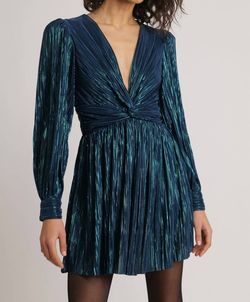 Style 1-2966604214-3236 SABINA MUSAYEV Blue Size 4 Long Sleeve V Neck Free Shipping Cocktail Dress on Queenly