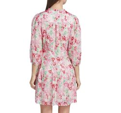 Style 1-3010919752-3236 RIXO Pink Size 4 Print Floral Mini Jersey Cocktail Dress on Queenly