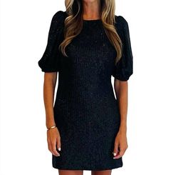 Style 1-3497204084-2901 Willa Story Black Size 8 Summer Spandex Sleeves Cocktail Dress on Queenly