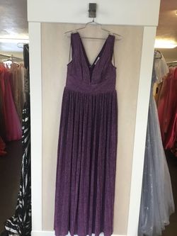 Style 1-3822920316-2696 Maniju Purple Size 12 Plus Size Shiny Floor Length Straight Dress on Queenly