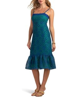 Style 1-3873833582-649 Trina Turk Blue Size 2 Straight Cocktail Dress on Queenly
