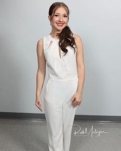 Adelyn rea White Size 4 Jersey High Neck Jumpsuit Dress on Queenly