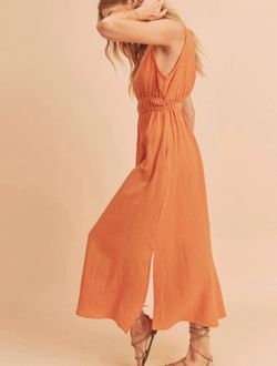 Style 1-771895261-2696 AEMI + CO Orange Size 12 Side Slit Pockets Straight Dress on Queenly