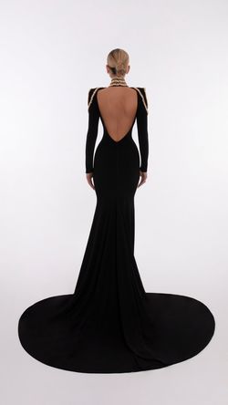 Style AD5612 Albina Dyla Black Size 0 Floor Length Backless Straight Dress on Queenly