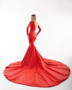 Style AD5409 Albina Dyla Red Size 12 Ad5409 Tall Height Floor Length Mermaid Dress on Queenly