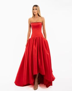 Style AD5518 Albina Dyla Red Size 0 Floor Length Tall Height Straight Dress on Queenly