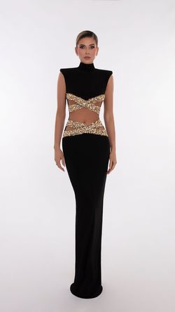 Style AD5617 Albina Dyla Black Tie Size 0 Pageant Backless Side slit Dress on Queenly