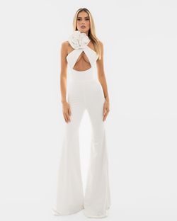 Style AD5422 Albina Dyla White Size 0 Tall Height Jumpsuit Dress on Queenly