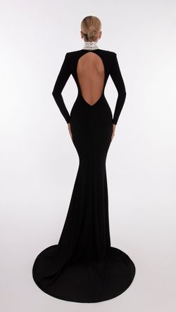 Style AD5616 Albina Dyla Black Size 20 High Neck Pageant Long Sleeve Sleeves Straight Dress on Queenly
