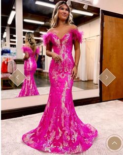 Berlinnova Pink Size 10 Floor Length Military Mermaid Dress on Queenly