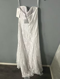 David's Bridal White Size 10 Short Height Wedding Mini A-line Dress on Queenly