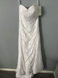 David's Bridal White Size 10 Short Height Wedding Mini A-line Dress on Queenly