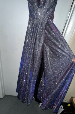 Style 20115 Amarra Multicolor Size 4 Black Tie Pageant Floor Length 20115 Straight Dress on Queenly