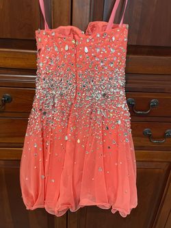 MoriLee Pink Size 0 Mori Lee Peach Ball gown on Queenly