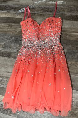 MoriLee Pink Size 0 Mori Lee Peach Ball gown on Queenly