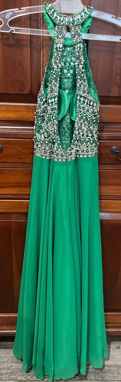 Blush Prom Green Size 2 Blush Backless Ball gown on Queenly