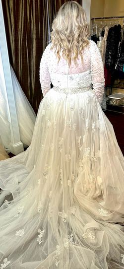 Style Custom Ashley Lauren White Size 18 Custom Pageant Prom Jersey Straight Dress on Queenly