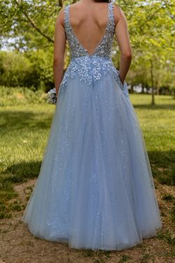 Style 2615 Colors Blue Size 2 Jersey Medium Height Short Height Quinceanera Pockets Ball gown on Queenly