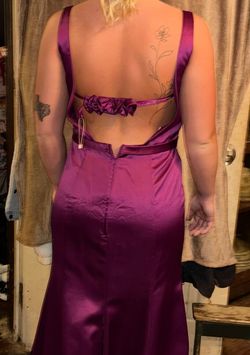 MoriLee Purple Size 12 Prom 50 Off Jersey A-line Dress on Queenly