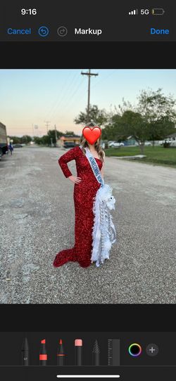 Sherri Hill Red Size 4 Floor Length One Shoulder Straight Dress on Queenly