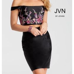Style 56026 JVN by Jovani Black Size 00 Party Homecoming Cocktail Dress on Queenly