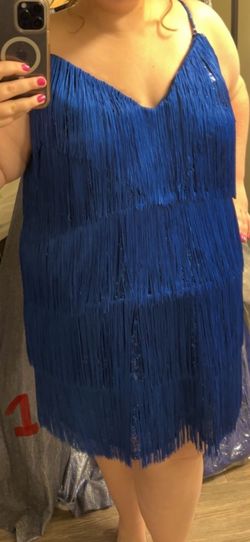 Marc Defang Blue Size 24 Plus Size Cocktail Dress on Queenly
