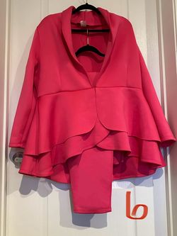 Viva Chic Hot Pink Size 24 Barbiecore Blazer Long Sleeve Jumpsuit Dress on Queenly