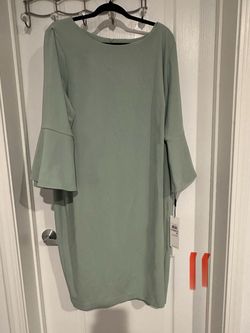 Calvin Klein Green Size 22 High Neck Jersey Graduation Plus Size Cocktail Dress on Queenly