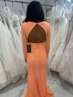 Sherri Hill Orange Size 0 Medium Height Floor Length 50 Off Black Tie Side slit Dress on Queenly