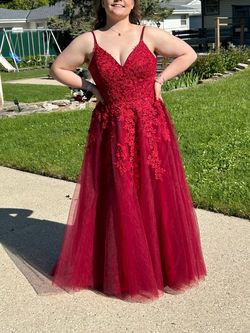 Red Size 16 Train Dress on Queenly