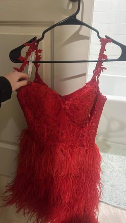 Sherri Hill Red Size 4 Flare Jersey Cocktail Dress on Queenly