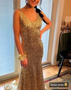 Style 23079 Jovani Gold Size 00 23079 Short Height Mermaid Dress on Queenly